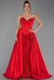 Long Red Satin Evening Dress ABU6293