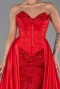 Long Red Satin Evening Dress ABU6293