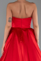 Long Red Satin Evening Dress ABU6293