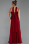 Long Burgundy Chiffon Evening Dress ABU5486