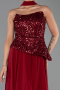 Long Burgundy Chiffon Evening Dress ABU5486