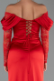 Long Red Satin Evening Dress ABU5829