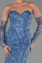 Long Indigo Laced Evening Dress ABU6159