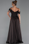 Long Brown Satin Evening Dress ABU6297