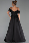 Long Black Satin Evening Dress ABU6297