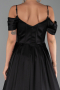 Long Black Satin Evening Dress ABU6297