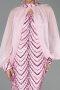 Long Powder Color Scaly Evening Dress ABU6298