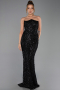 Long Black Scaly Evening Dress ABU6298