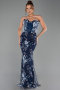 Long Navy Blue Evening Dress ABU6299