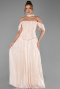 Long Beige Chiffon Prom Gown ABU6300