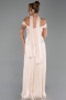 Long Beige Chiffon Prom Gown ABU6300
