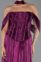 Long Fuchsia Chiffon Prom Gown ABU6300