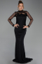 Long Black Dantelle Evening Dress ABU6207