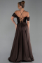 Long Brown Satin Evening Dress ABU4703