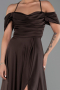 Long Brown Satin Evening Dress ABU4703