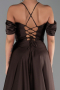 Long Brown Satin Evening Dress ABU4703