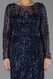 Long Navy Blue Beaded Evening Dress ABU5649