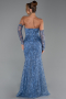 Long Indigo Laced Evening Dress ABU6159