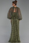 Long Olive Drab Scaly Evening Dress ABU6298