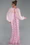 Long Powder Color Scaly Evening Dress ABU6298