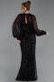 Long Black Scaly Evening Dress ABU6298