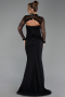 Long Black Dantelle Evening Dress ABU6207