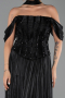 Long Black Chiffon Prom Gown ABU6300