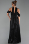 Long Black Chiffon Prom Gown ABU6300