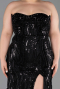 Long Black Beaded Oversized Evening Dress ABU6206