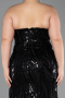 Long Black Beaded Oversized Evening Dress ABU6206