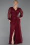 Long Burgundy Dantelle Plus Size Evening Dress ABU6272