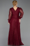 Long Burgundy Dantelle Plus Size Evening Dress ABU6272