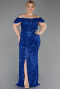 Sax Blue Long Plus Size Evening Gown ABU5232