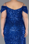 Sax Blue Long Plus Size Evening Gown ABU5232