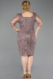 Midi Copper Beaded Plus Size Cocktail Dress ABK2580