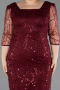 Burgundy Midi Beaded Plus Size Cocktail Dress ABK2580