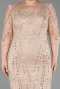 Gold Midi Beaded Plus Size Cocktail Dress ABK2580