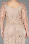 Gold Midi Beaded Plus Size Cocktail Dress ABK2580