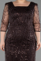 Brown Midi Beaded Plus Size Cocktail Dress ABK2580
