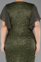 Midi Olive Drab Beaded Plus Size Cocktail Dress ABK2642