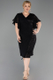 Midi Black Beaded Plus Size Cocktail Dress ABK2642