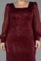Long Burgundy Beaded Formal Plus Size Dress ABU6292
