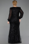 Long Black Beaded Formal Plus Size Dress ABU6292