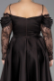 Midi Brown Satin Plus Size Cocktail Dress ABK2652