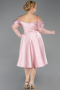 Midi Powder Color Satin Plus Size Cocktail Dress ABK2652