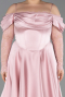 Midi Powder Color Satin Plus Size Cocktail Dress ABK2652