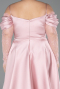 Midi Powder Color Satin Plus Size Cocktail Dress ABK2652