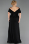Long Black Chiffon Plus Size Evening Dress ABU6274