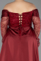 Burgundy Long Beaded Plus Size Evening Gown ABU6093