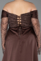 Dark Brown Long Beaded Plus Size Evening Gown ABU6093